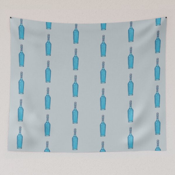 Item preview, Blue Mana Potion Silver-Embellished Linear Illustration designed and sold by MadeByHaresShop.