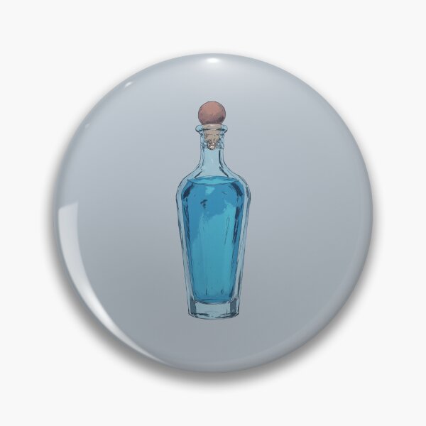 Item preview, Blue Mana Potion Silver-Embellished Linear Illustration designed and sold by ShroomForge.
