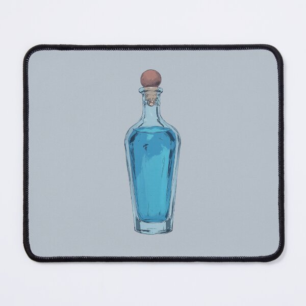 Item preview, Blue Mana Potion Silver-Embellished Linear Illustration designed and sold by ShroomForge.
