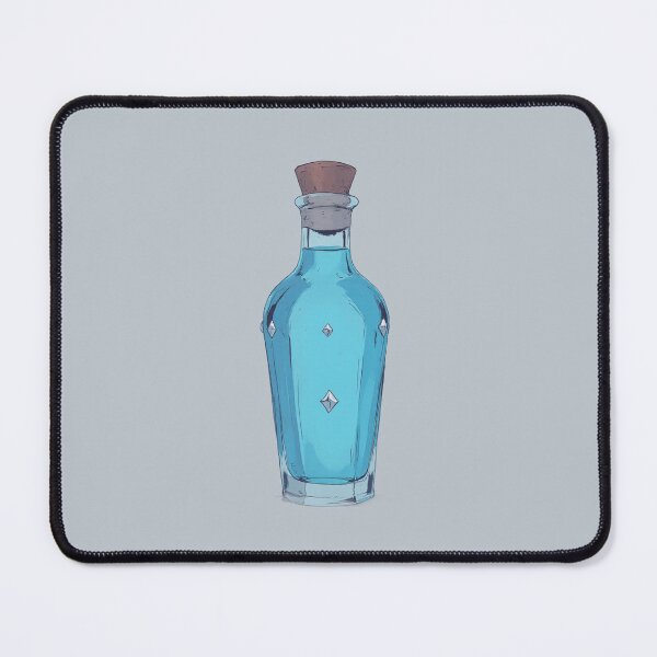 Item preview, Blue Mana Potion Silver-Embellished Linear Illustration designed and sold by ShroomForge.