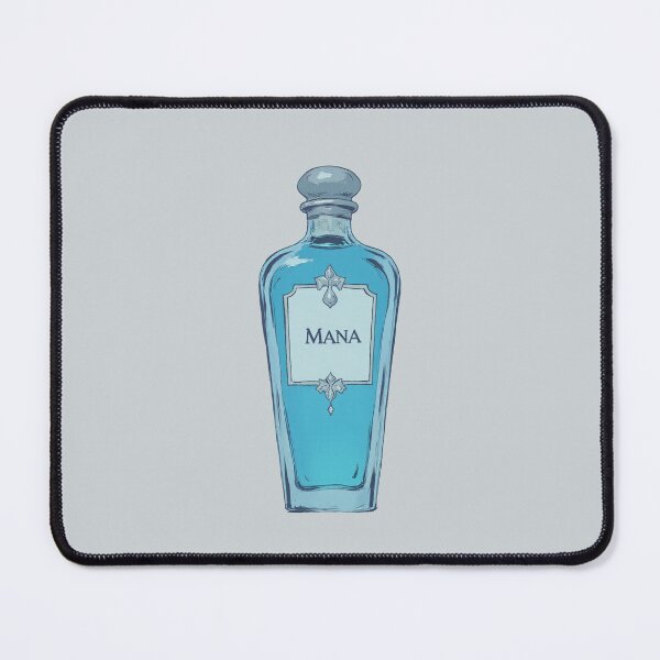 Item preview, Blue Mana Potion Silver-Embellished Linear Illustration designed and sold by ShroomForge.
