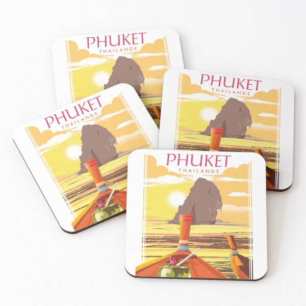 Item preview, Sunset in Thailand over Phuket Vintage Poster designed and sold by asamijess.