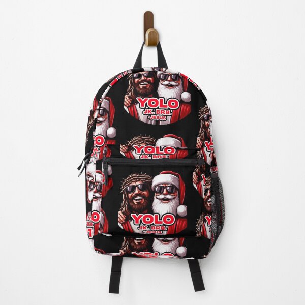 Item preview, YOLO JK BRB - Jesus Christ and Santa Claus designed and sold by plushism.