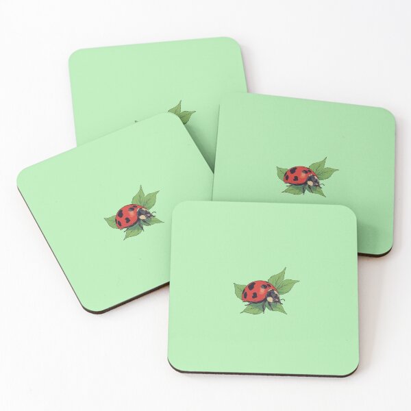 Item preview, Vibrant Ladybug Perch Pastel Mint Comic Style Illustration designed and sold by ShroomForge.