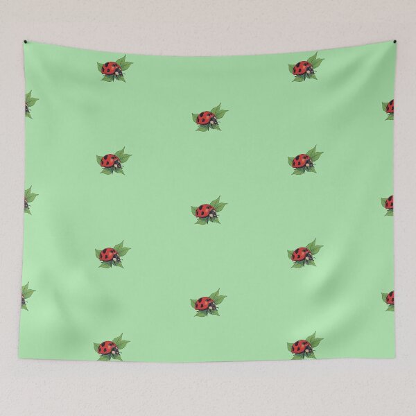 Item preview, Vibrant Ladybug Perch Pastel Mint Comic Style Illustration designed and sold by ShroomForge.