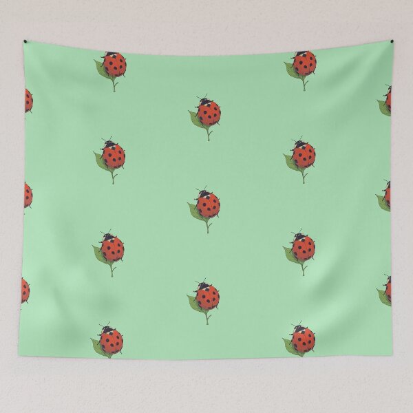 Item preview, Vibrant Ladybug Perch Pastel Mint Comic Style Illustration designed and sold by ShroomForge.