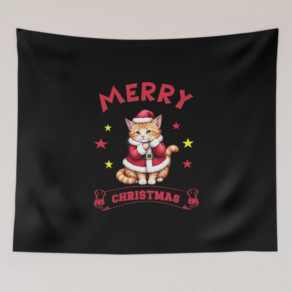 Item preview, Merry Christmas a christmas cat in santa costume merry catmas designed and sold by Endo Designs - cause Love and Life matters.