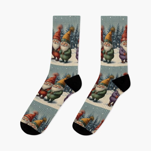 Item preview, Christmas Gonks illustration designed and sold by Vintage Designs +.