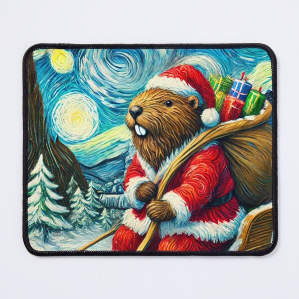 Item preview, Santa the beaver spreads gifts designed and sold by Purpleflex.