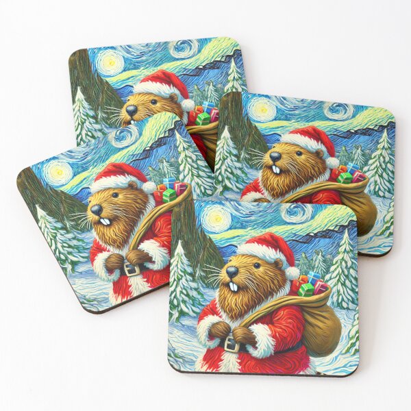 Item preview, Santa the beaver has gifts with him designed and sold by Purpleflex.