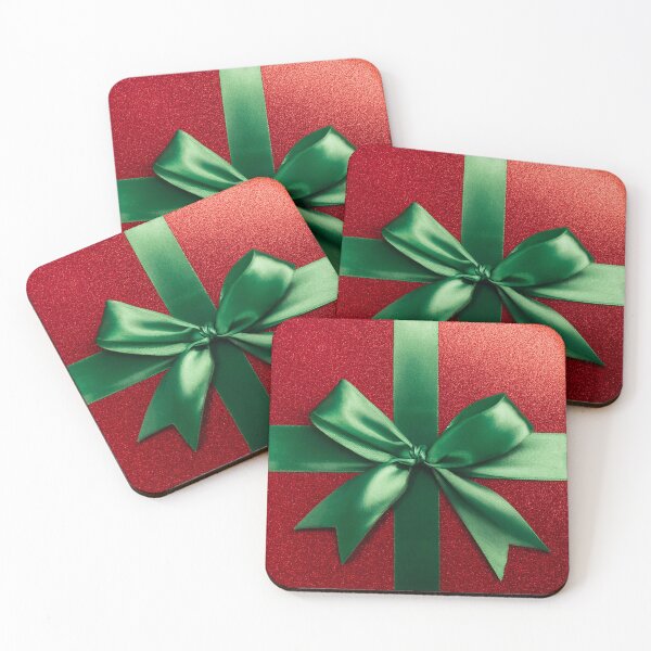 Item preview, Christmas Giftbox Red Sparkling Box with Green Ribbon designed and sold by rclwow.