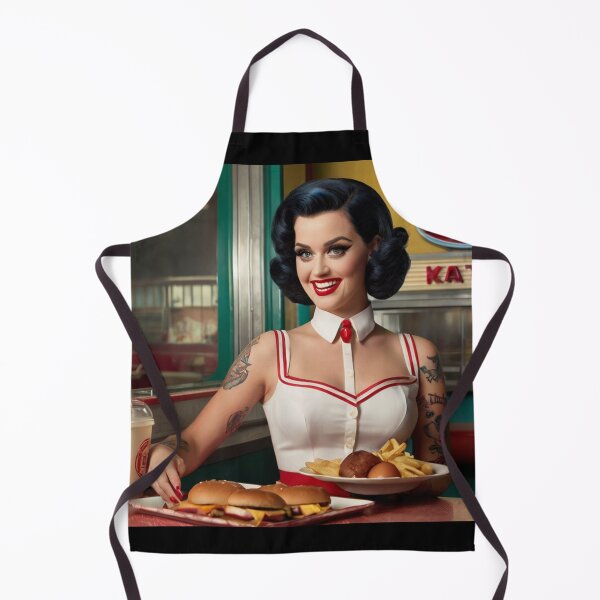 Item preview, Beautiful server in an American Diner vintage pinup advertising style art designed and sold by Vintage Designs +.