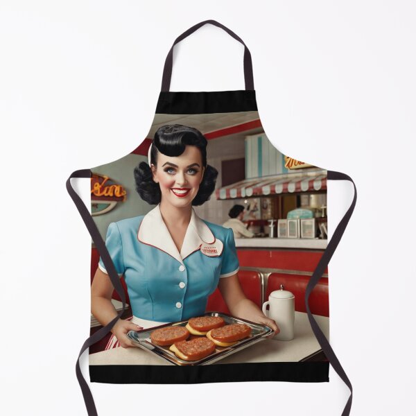 Item preview, Beautiful server in an American Diner vintage pinup advertising style art designed and sold by Vintage Designs +.