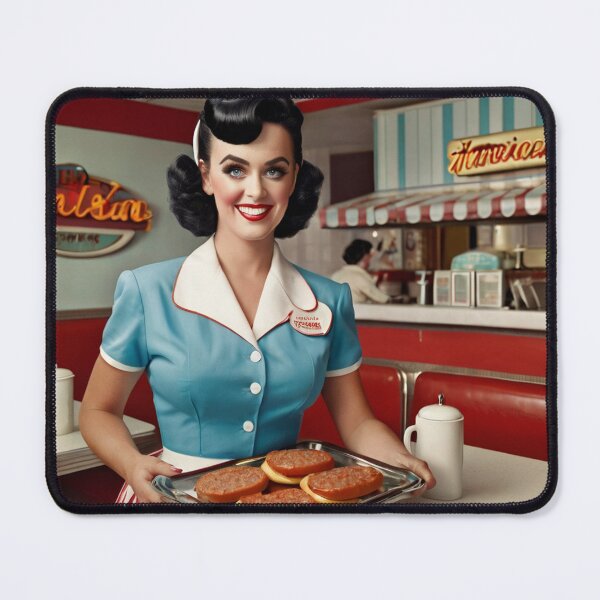 Item preview,  Beautiful server in an American Diner vintage pinup advertising style art designed and sold by Vintage Designs +.