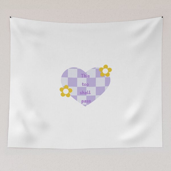 Aperçu de l'œuvre Cela aussi passera | Affirmation positive | Fleur violette et jaune créée et vendue par GirlyPop02.