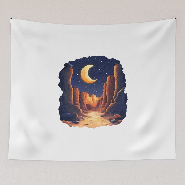 Item preview, Crescent Moon Above Desert Canyon designed and sold by Enea Kelo.