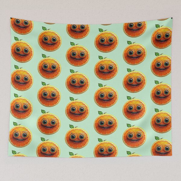 Item preview, Orange Face | Fruits Patterns | Fruit Creatures Collection designed and sold by monkeybusiness.pt.