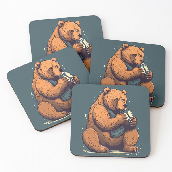Item preview, Bear enjoying a jar of honey designed and sold by Amir Faysal.