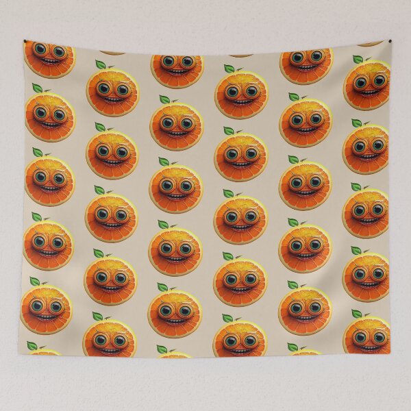 Item preview, Orange Face | Fruits Patterns | Fruit Creatures Collection designed and sold by monkeybusiness.pt.