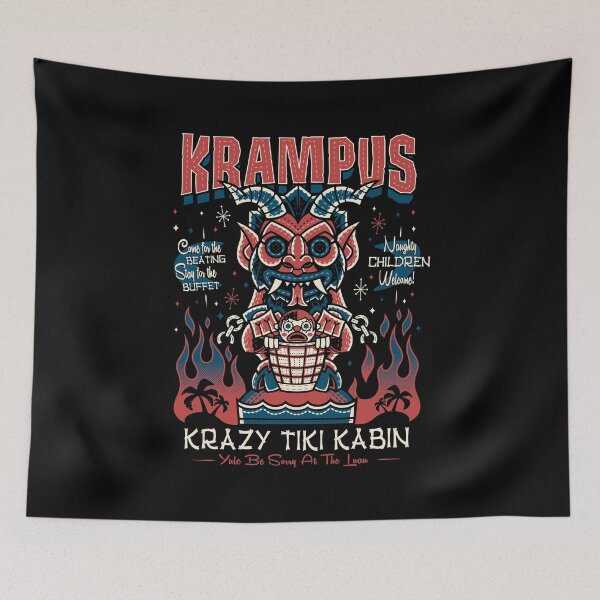 Item preview, Krampus Tiki - Creepy Cute - Vintage Retro Surf Vacation designed and sold by Nemons.