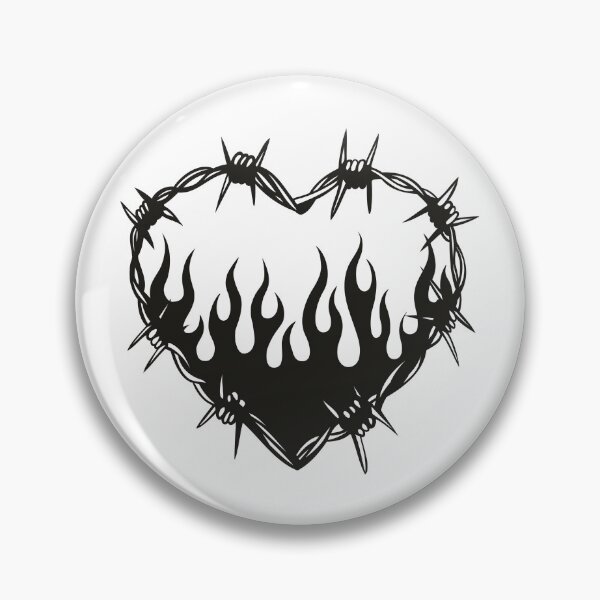 Item preview, Flamed Heart Barbed Wire designed and sold by OniPicturesShop.