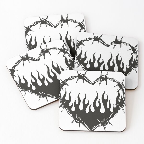 Item preview, Flamed Heart Barbed Wire designed and sold by OniPicturesShop.