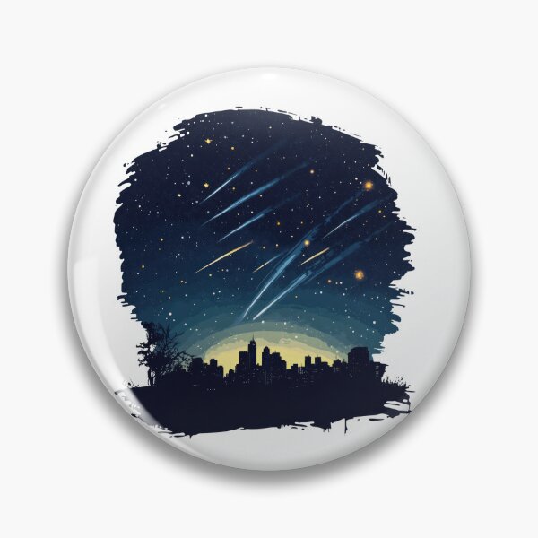 Item preview, Meteor Shower Over City Skyline designed and sold by Enea Kelo.