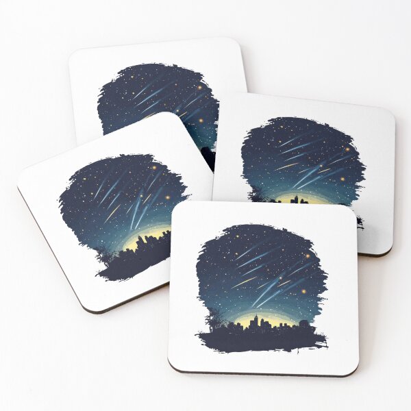 Item preview, Meteor Shower Over City Skyline designed and sold by Enea Kelo.