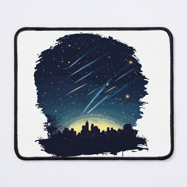 Item preview, Meteor Shower Over City Skyline designed and sold by Enea Kelo.