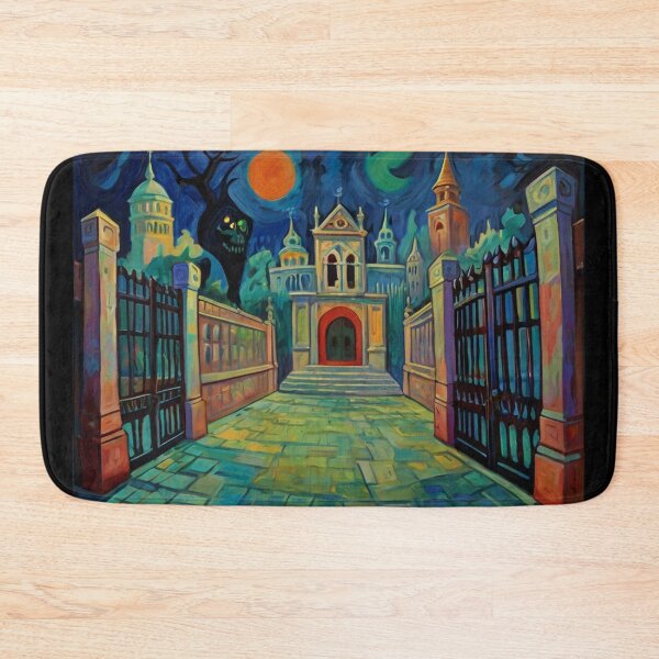 Item preview, Into the Halloween horror crypt at night vintage expressionistic art designed and sold by Vintage Designs +.