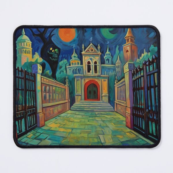 Item preview, Into the Halloween horror crypt at night vintage expressionistic art designed and sold by Vintage Designs +.