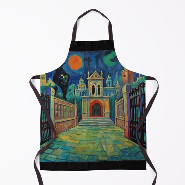 Item preview, Into the Halloween horror crypt at night vintage expressionistic art designed and sold by Vintage Designs +.