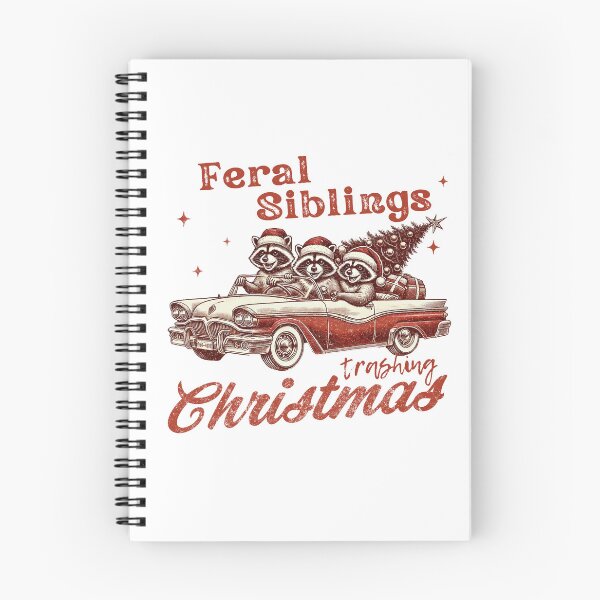 Item preview, Funny Raccoon Siblings at Christmas Feral Raccoons  designed and sold by SarahFinnDesign.