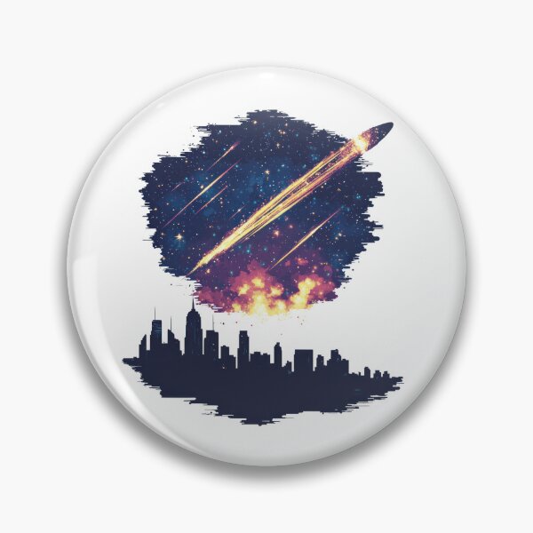Item preview, Meteor Shower Over City Skyline designed and sold by Enea Kelo.