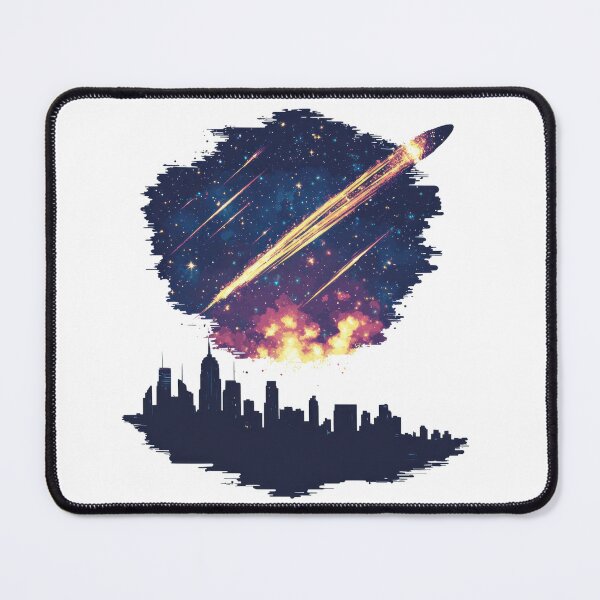 Item preview, Meteor Shower Over City Skyline designed and sold by Enea Kelo.