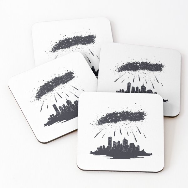 Item preview, Meteor Shower Over City Skyline designed and sold by Enea Kelo.