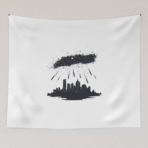 Item preview, Meteor Shower Over City Skyline designed and sold by Enea Kelo.