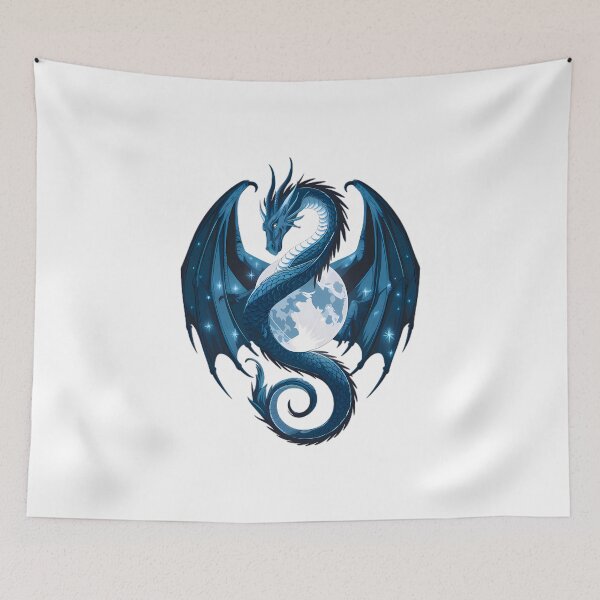 Aperçu de l'œuvre Fusion de mode fantastique du dragon bleu lunaire créée et vendue par ART ATTACK ZONE.