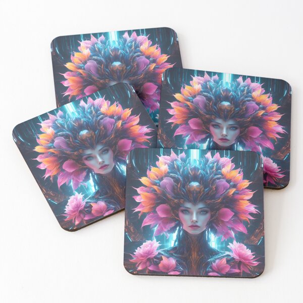 Item preview, Futuristic Floral Alien Queen - Majestic Sci-Fi Fantasy Flower Woman designed and sold by MystiqSlav.