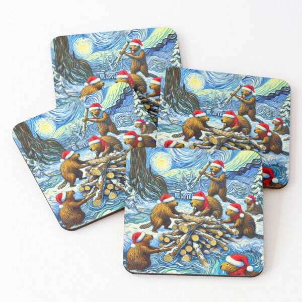 Item preview, Christmas beavers prepare to build a dam designed and sold by Purpleflex.