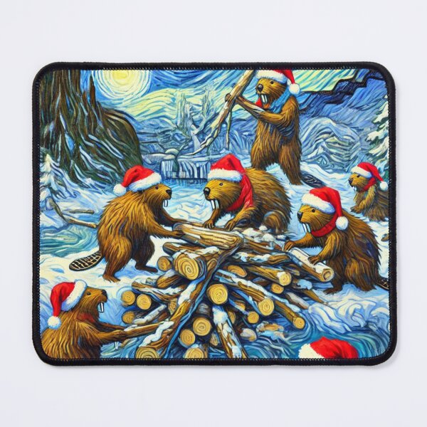 Item preview, Christmas beavers prepare to build a dam designed and sold by Purpleflex.