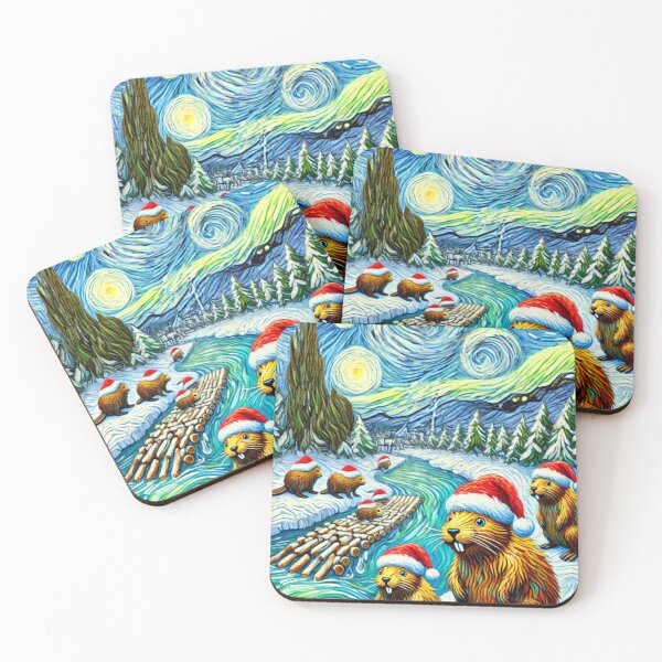 Item preview,  Christmas beavers prepare to build a dam designed and sold by Purpleflex.