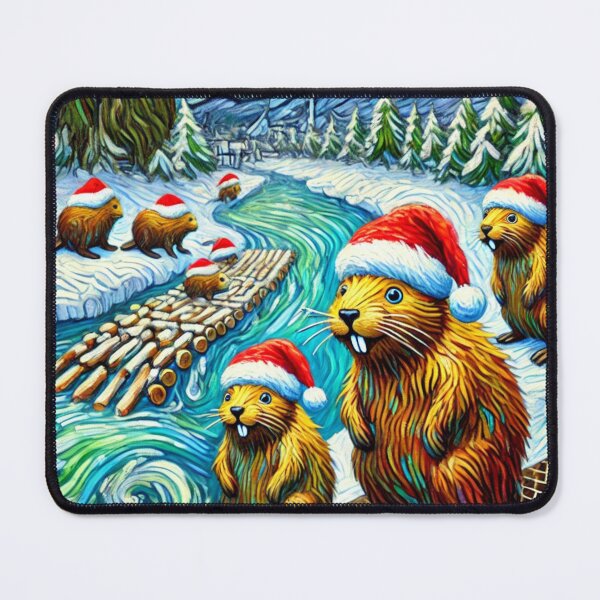 Item preview, Christmas beavers prepare to build a dam designed and sold by Purpleflex.