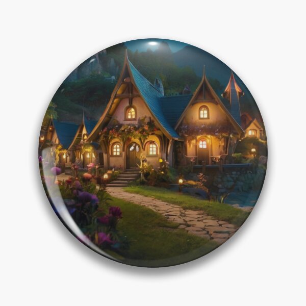 Item preview, Valley of Warm Lights: The Elf Village by Night designed and sold by BlareBlare.
