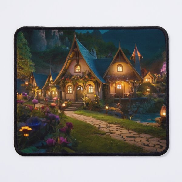 Item preview, Valley of Warm Lights: The Elf Village by Night designed and sold by BlareBlare.