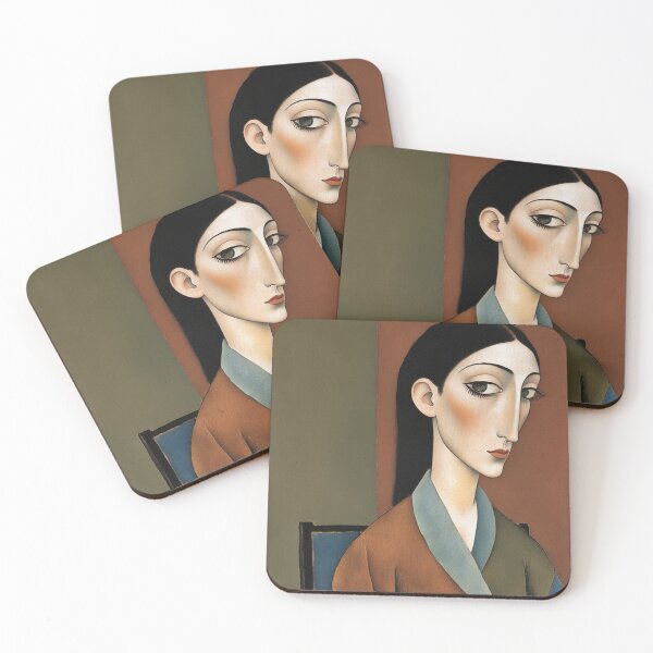 Item preview, Portrait of a woman after Modigliani designed and sold by Vintage Designs +.