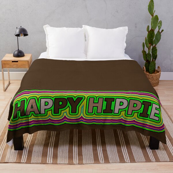 Item preview, Happy Hippie Words Hippie Vibes Retro Lines 1 of 4 designed and sold by Beachy.