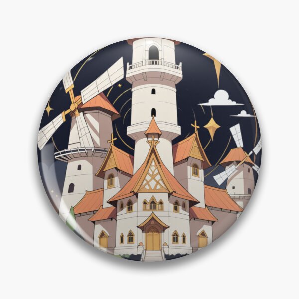 Item preview, Fantasy Windmill Castle Illustration designed and sold by PRIME4YOU.