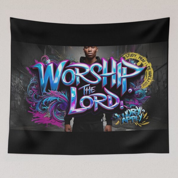 Item preview, Worship the Lord Graphic art designed and sold by Vintage Designs +.