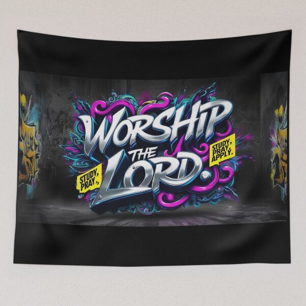 Item preview, Worship the Lord Graphic art designed and sold by Vintage Designs +.